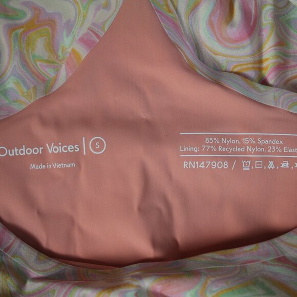 Outdoor Voices Multicolor Pink Marble Lined Pocket Shorts Exercise Dress S - Picture 6 of 6